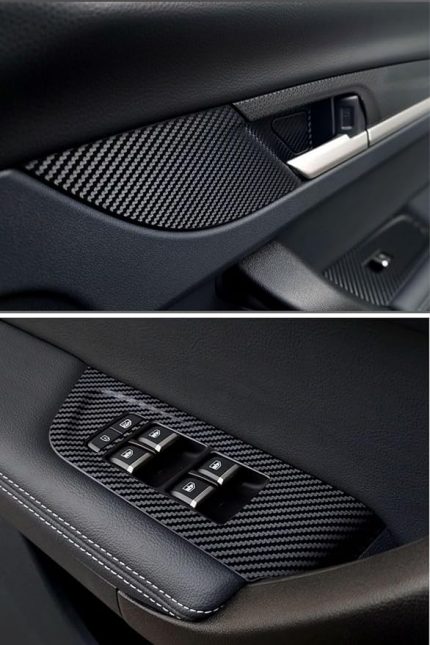 Design Togg T10X ile Uyumlu İç Trim Folyo Kaplama Set, Mat Karbon Siyah Meridian Ses Sistemsiz Araçlar