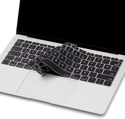 Air 13 inç Türkçe Q Klavye Koruyucu – US Klavyeyi Türkçe Yapar – İnce Silikon – A1932 A2179 A2337 (M1) Siyah