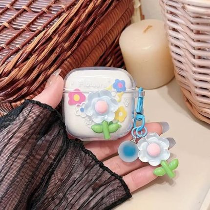 Huawei Freebuds SE2 İle Uyumlu Figürlü Silikon Kılıfı (ürün kulaklık değildir) (MAVİ ÇİÇEK)