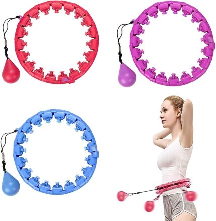 Akıllı Hula Hoop Düşmeyecek Hula Hoop Otomatik Döner Daire Ayrılabilir Düğüm Ayarlanabilir Karın Fitness Kilo Kaybı Masaj Yetişkin Egzersiz