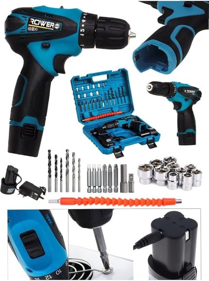 12 V Şarjlı Matkap Armut Batarya Çift Akülü Vidalama 24 Adet Set Hediye