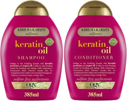 Keratin Oil Şampuan 385 ml + Bakım Kremi 385 ml 2'li Set