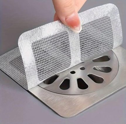 Tek Kullanımlık Banyo Gideri Süzgeci ve Yapışkanlı Mutfak Evye Çöp Ayırıcı Seti, Saç Kıl Tutucu 10 Adet