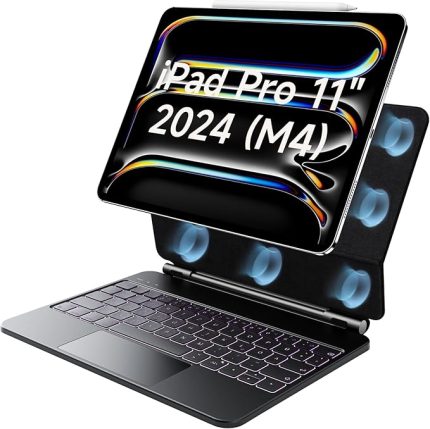 Pro 11 (2024) ile Uyumlu TouchPad Case Magic Keyboard Aydınlatmalı Klavyeli Tablet Kılıfı