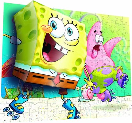 Puzzle 110 Parça 3 Boyutlu Puzzle Breakthrough Sponge Bob 2
