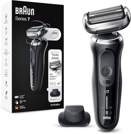 Sakal Giyotin, Wet & Dry, Şarj edilebilir, Kablosuz Folyo Razor, Gümüş, 70-N1200s ile Erkekler için Braun Series 7 Tıraş Makinesi