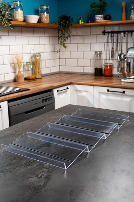 Adet Kaydırmaz Pedli Şeffaf Stand Baharatlık Standı Çekmece Içi Düzenleyici Mhydkplx4