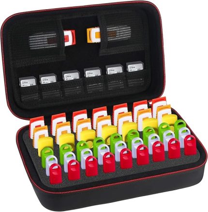 Flash Sürüş Case SD Kart tutucusu 49 Slots USB depo durumu Thumb sürücü Hafıza Kartı SDXC SDHC Kart Düzenleyici için SanDisk Samsung SamData Netac PNY YubiKey TOPESEL,Siyah