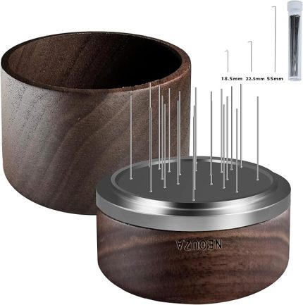 Palm WDT Aracı Döndürme Espresso Karıştırıcı, Kapaklı, 24 Pim, 3 Uzunluk Kesilebilir, Kahve Makinesi Portafilters için Dağıtım Düzleştirici Aksesuarları (53 mm)