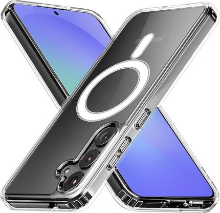 Samsung Galaxy A36 için Şeffaf Kılıf Magsafe Aksesuarları ile Uyumlu Arkası Sert PC Köşeleri Darbe Emici Silikon A36 için Kılıf Sararmaya Dayanıklı Kalın Koruyucu Güçlü Manyetikli A36 Kılıf