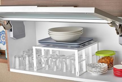 Dolap İçi Raf Düzenleyici - Beyaz Metal Dolap İçi Raf, Gıda Kiler Organizasyon ve Depolama Rafları, Beyaz