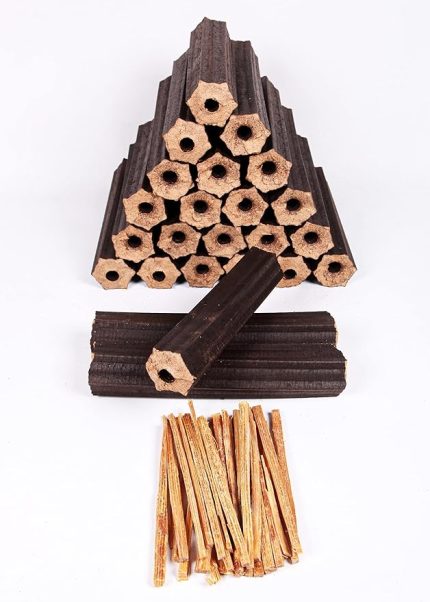 Özel Pres Briket Şömine Odunu 20 Kg Çıra Hediyeli