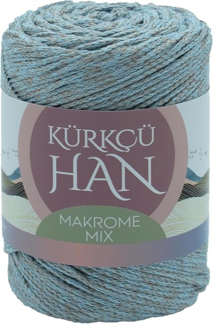 Han Makrome Mix 200gr 120m El Örgü İpi (Açık Gri-Mavi)