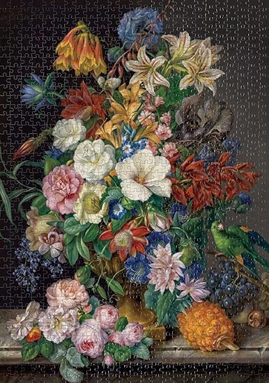 1000 Parça Vazoda Renkli Çiçekler Puzzle - Görsel 3