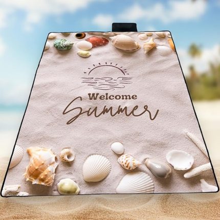 Plaj Örtüsü, Piknik Örtüsü, Plaj Matı, Piknik Matı, Kamp Matı, Kamp Örtüsü, Kamp Battaniyesi, Piknik Battaniyesi, Su Geçirmez, Kum Tutmaz, 3 Ayrı Desen Seçeneği (Deniz Kabukları)