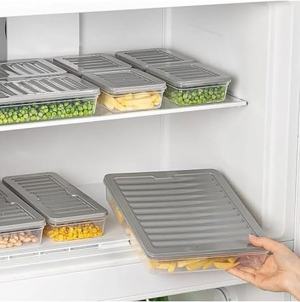 Buzdolabı Organizeri, Buzdolabı İçin Çok Amaçlı Saklama Kabı, Fresh Box, Şeffaf ve Ayarlanabilir, Gıdaları Taze Tutma Özelliği, Mutfak Düzenleyici (7200 ml)