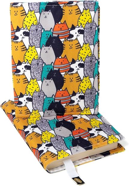 Kitap Kılıfı, Kumaş Kitap Koruyucu, Su Geçirmez, Kitap Kesesi, Kitap Çantası, Kitap Aksesuarı, Yıkanabilir, Kitapseverler için Hediye, 21 * 31 Cm, Kediler