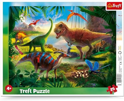 Yapboz Mat Çerçeveli Yapboz 25 Parça Dinozorlar 4 Yaş ve Üzeri