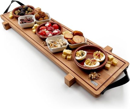 Ahşap Servis ve Sunum Tahtası, Masif Kuruyemiş ve Meyve Sunum Tahtası, Kahvaltı Sunum Tepsisi - 70 cm
