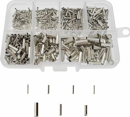 600 adet kablo pabucu seti, kablo pabucu kutusu, tek renkli, sıkma pensesi, kablo pabucu çeşitleri (0,5 mm2 x 100, 0,75 x 100, 1 x 100, 1 x 100, 2,5 x 100, 4 x 50, 6 x 50)