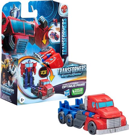 EarthSpark Optimus Prime aksiyon figürü, 10 cm, 1 adım havaya atma, 6 yaş ve üzeri çocuklar için oyuncak