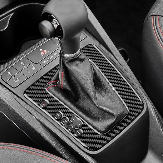 Seat Ibiza 2009 – 2014 için aksesuar karbon fiber araç kontrol paneli kaplaması şanzıman çerçevesi vites paneli iç mekan dekoratif araba parçaları hediye (otomatik şanzıman, siyah) - Görsel 5