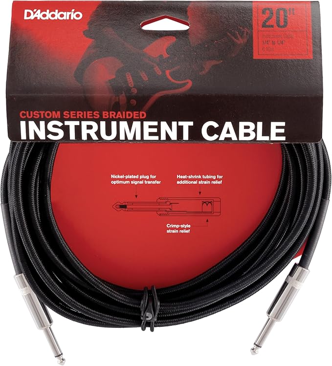 Planetwaves2 Pw-Bg-20Bk Gitar Kablo 6 Metre Braided Inst Cbl Bk