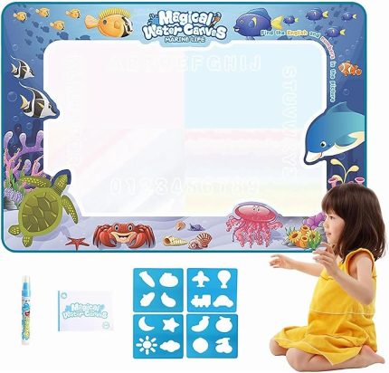 Hayvanları Temalı Sulu Sihirli Boyama Halısı - Özel Sulu Kalem Ile Water Painting Su Matı