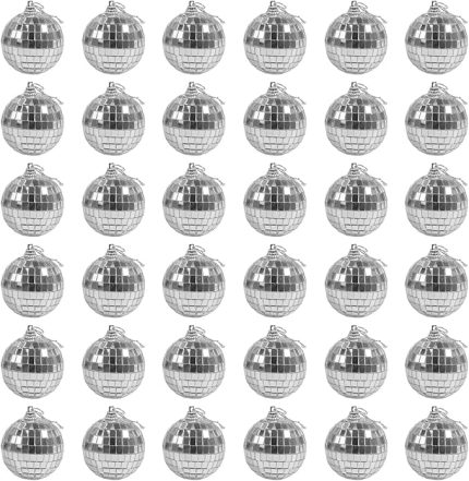adet disko aynalı top, ayna topu, gümüş disko jeli, 2 cm aynalı küre, mini disko küresi, Noel ağacı dekorasyonu, ışık efekti, düğün, ev, parti için, gümüş