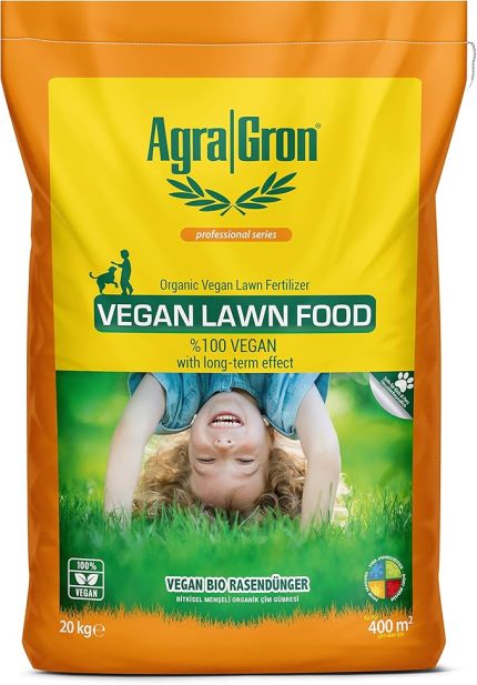Çim Gübresi 20 kg Vegan Lawn Food%100 Bitkisel Menşeli Çim Gübresi/Doğal Çim Coşturan Gübre Alman Lisanslı
