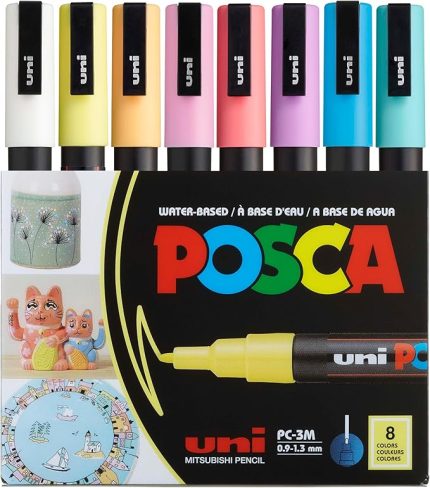 POSTER MARKÖRÜ POSCA SET PC-3M/8C SC SOFT RENK 8 Lİ