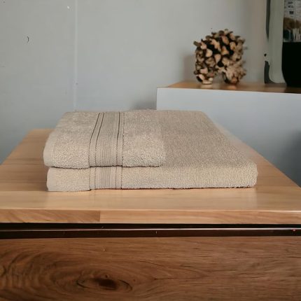 Home%100 Cotton Havlu Takımı Vücut Havlusu 90x140 cm, Baş Havlusu 50x80 cm, Ekstra Yumuşaklık (Kahverengi)