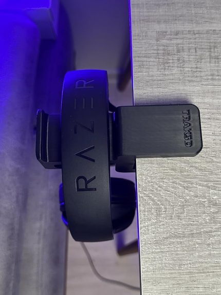 Siyah Asılabilir Masa Kenarı Kulaklık Standı – Shadow Edition V5 | Kaydırmaz Keçeli, Ergonomik ve Sağlam