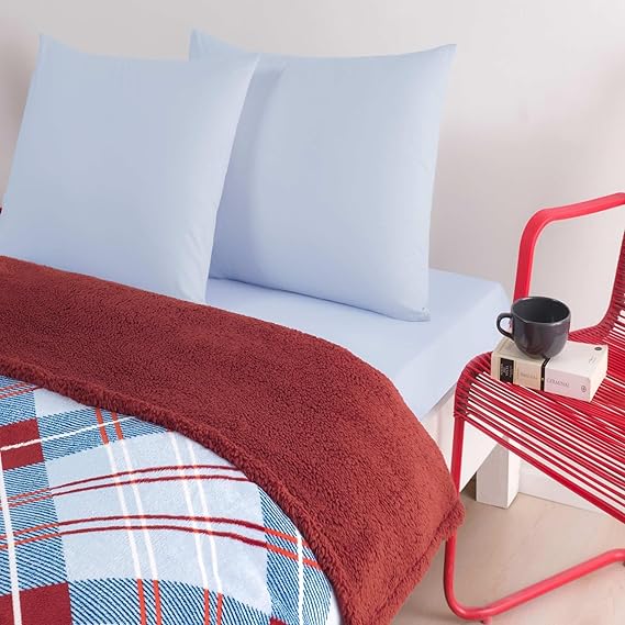 Rialta Desenli%100 Pamuk Battaniye Takımı, Kırmızı, Çift Kişilik - Görsel 2