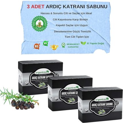Ardıç Katranı Sabunu 140 Gr x 3 Adet Tüm Cilt Tipleri İçin Antiseptik ve Yenileyici Etkili