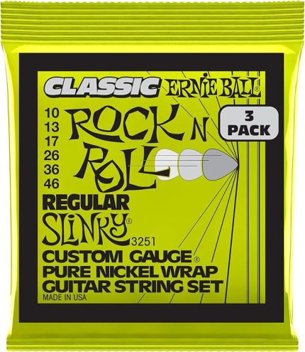 Ballu Düzenli Slinky Klasik Rock And Roll Elektro Gitar Dizeleri Saf Nikel Yara 3 Paket Ölçer 10-46
