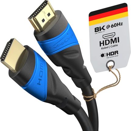 – 8K/4K HDMI Kablosu – 3m ve daha fazla uzunluk (0,15m–22,5m) – Almanya'da tasarlanmış HDMI Kablosu – 10K/8K@60Hz/4K@120Hz destekler – HDMI Kablo – TV, PC, PS5/Xbox/Switch