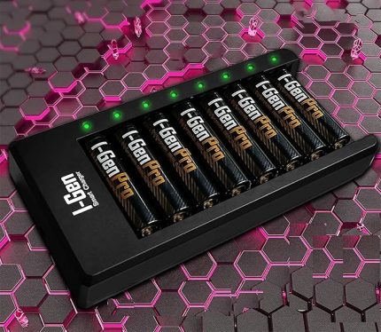 G811 8'li Pil Şarj Aleti + 8 Adet AAA Pro 1100 mAh Şarj Edilebilir İnce Şarjlı Kalem Pilli Set 1.2V Ni-MH