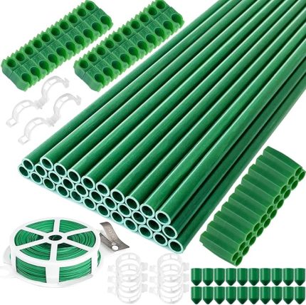 Adet Bahçe Kazık Seti, 32 Takım Fiberglas Bitki Kazık Çubuğu, DIY 3 ft 4ft 5ft 6ft 7ft Domates Sebzeleri için Sağlam Bitki Kazıkları, İç Mekan Dış Mekan Bitkileri için Çubuk Desteği Bahçe