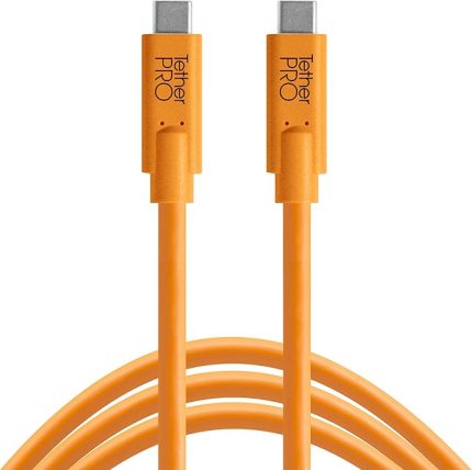 Tools TetherPro USB-C to USB-C - Bağlantı Kablosu 15' (4.6m) DSLR Kamera ve Laptop, Turuncu