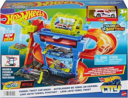 Wheels Oto Yıkama Oyun Seti Hot Wheels Oto Yıkama Oyun Seti ve 1:64 ölçekli renk değiştiren araç HTN80