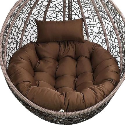 HOME Bahçe Terası Rattan Salıncak Sandalye Hasır Yumurta Asılı Sandalye Hamak Asılı Sandalye Büyük Boy Minder Asılı Sepet Sandalye Minderi İç Mekan Dış Mekan (Sadece Yastık) (Renk: Kahverengi)