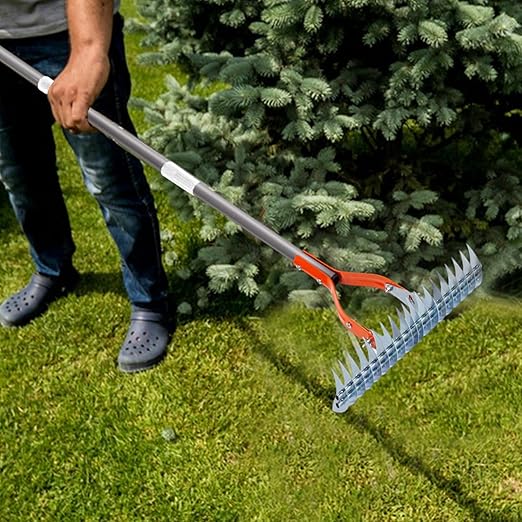 saza tırmık, bahçe bahçe tırmık | Ayarlanabilir uzun saplı kültivatör bahçe el tırmığı | Tiller kültivatör, ayıklama, gevşeme, havalandırma, presleme için taşınabilir ergonomik bahçe - Görsel 2