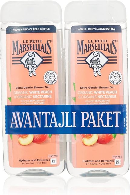 Petit Marseillais Duş Jeli Beyaz Şeftali ve Nektarin (2 x 400 ml)