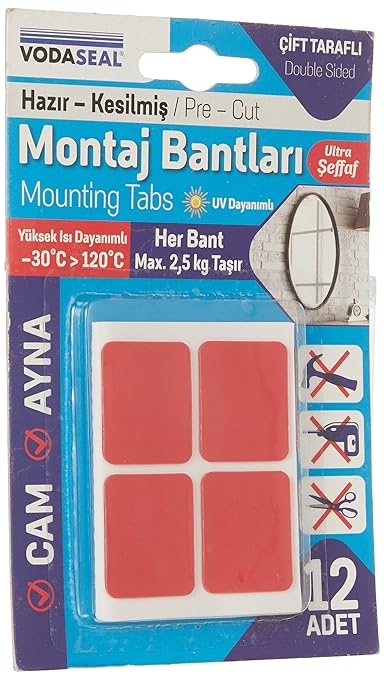 Hazır Kesilmiş 12'li Montaj Bandı, Şeffaf