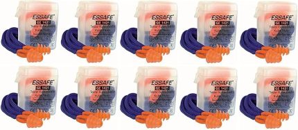 Essafe 10 Adet Hem Gürültüye Hem Suya Karşı Tam Koruma Sağlayan Kulak Tıkacı Ge1425 24db EN 352-2 & CE Belgeli Yüzme İçin Kulak Tıkacı Gürültü Önleyici