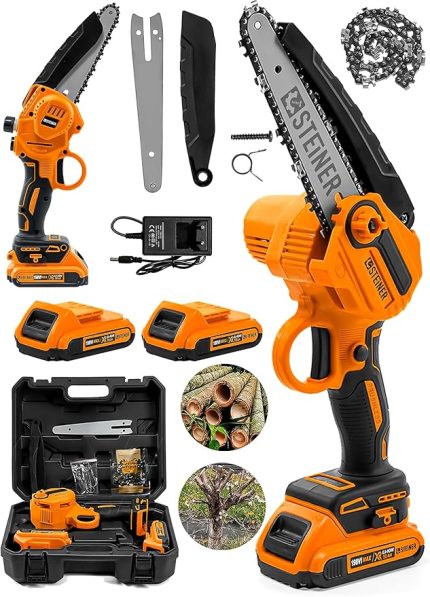 Alman 198 Vf 10 Ah 25 Cm Bakır Sargılı Akülü Dal Kesme Budama Testere Bıçkı Makinesi Turuncu