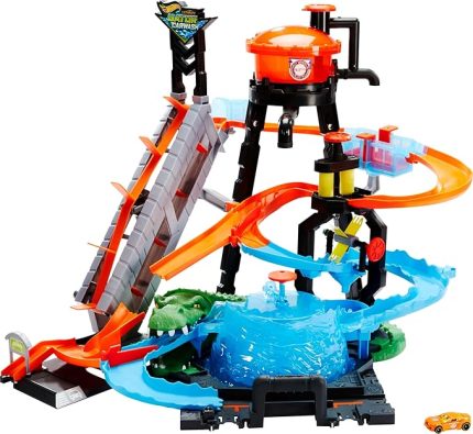 Wheels DEV TİMSAH ARABA YIKAMA OYUN SETİ Hot Wheels Dev Timsah Araba Yıkama Oyun Seti FTB67 FTB67