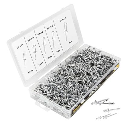 836341 alüminyum perçin assortment, 500 parça, çoklu sizes