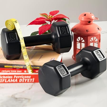 SPOR Dambıl Seti, 2 Adet x 1 kg, Siyah, Dayanıklı Tasarım - Görsel 2